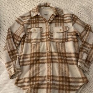 Joie Cream and Tan Shacket